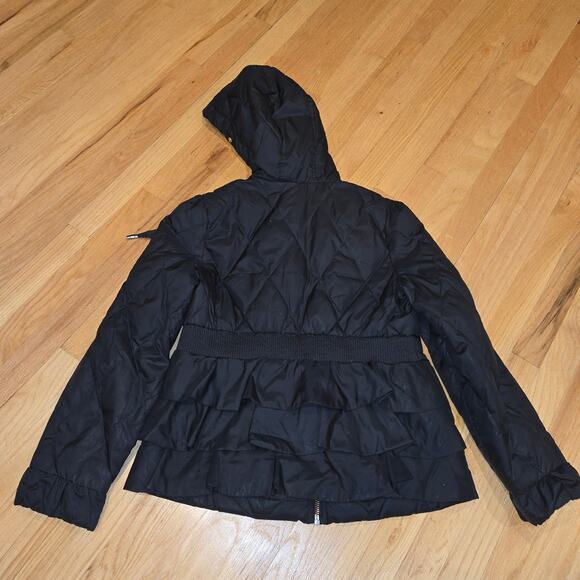 Juicy Couture Jacket Juniors XL Black Down Puffer back Ruffle READ - Picture 2 of 10